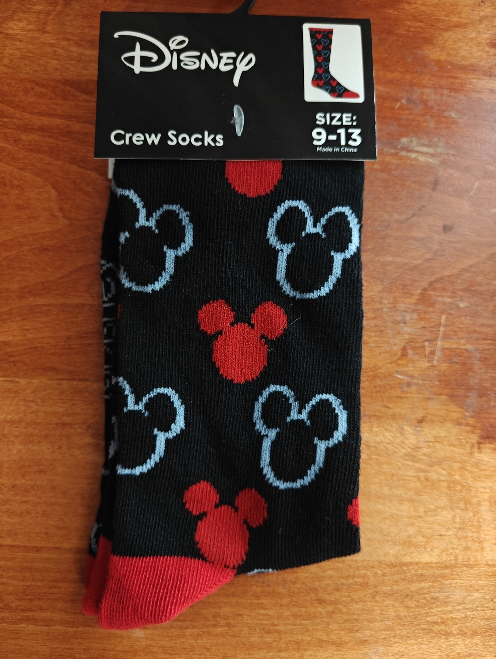 NWT Disney Black Socks Mickey Silloute  Heads